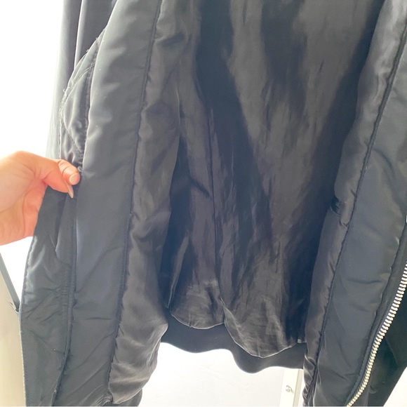 Women’s s Black utility military jacket sherpa lined hoodie - Picture 11 of 15